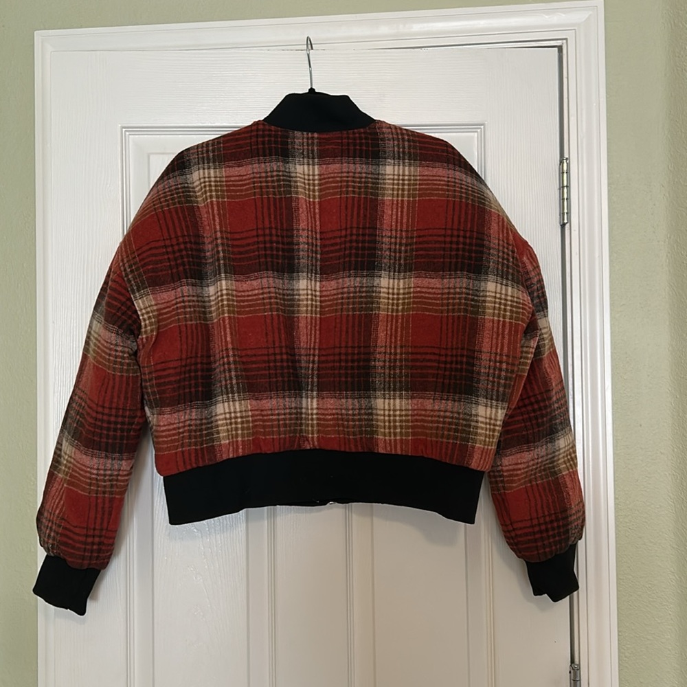Darc Sport Red Plaid Bomber Jacket - Picture 11 of 14